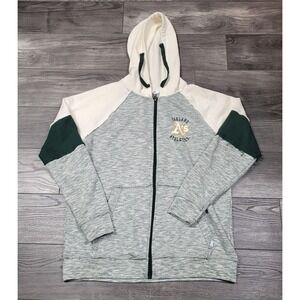 Men's Touch Stadium Oakland Athletics A's MLB Baseball Hoodie Full Zip Size M